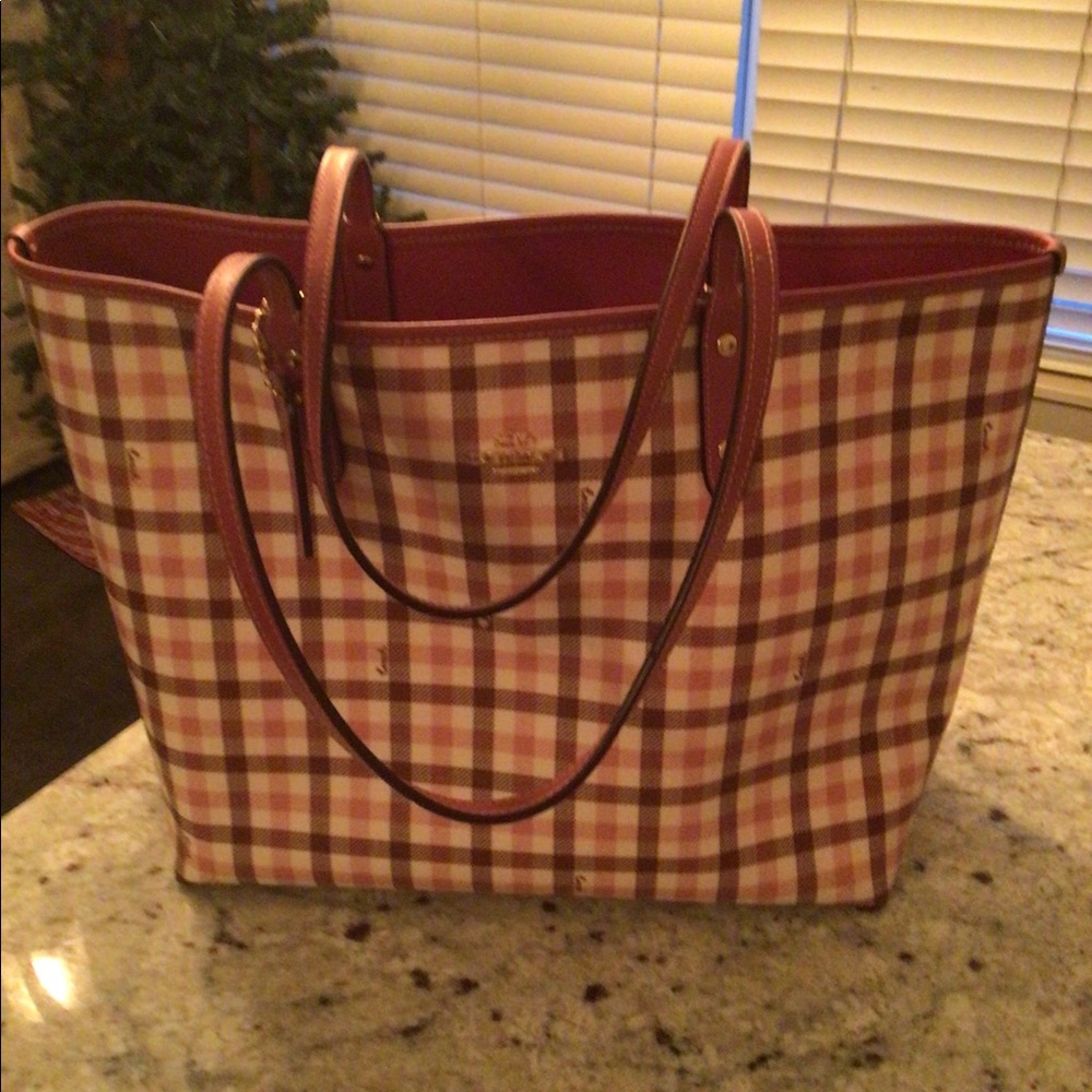 Coach Plaid Tote